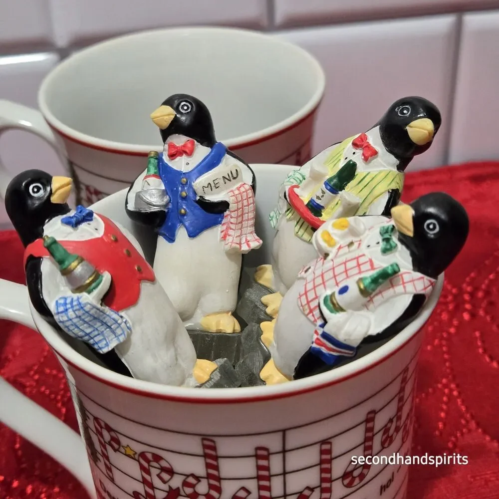 Deck The Halls With Penguins And Candy Canes. Dip Cups And  Spreaders  Christmas